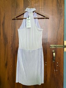Lavender Mini Summer Dress With Halter Neck