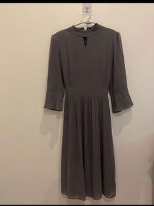 Elegant Gray Midi Dress