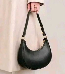 Black Shoulder Bag with Flower Charm