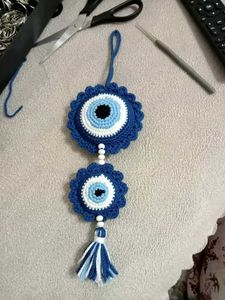 Handmade Crocheted Evil Eye Charm & Decor