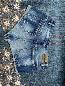 Denim ripped Shorts
