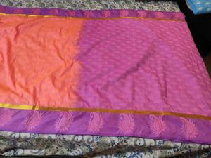 Ethnic Saree In Peach And Purple