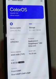 Oppo F21 Pro 5G Phone (Almost New)