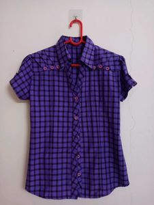 Purple Checkered Top