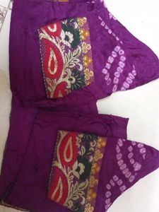 Purple Bandhani Print Saree