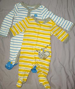 Striped Baby Sleepers - Set of 2