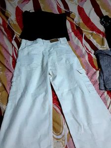 Bershka White Denim Cargo