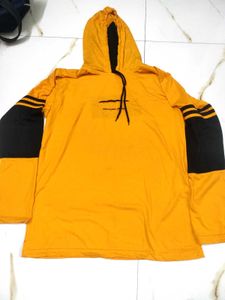 Yellow & Black Color Block Hoodie