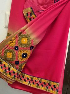 Embroidered Saree Party Wear Heavy Borders