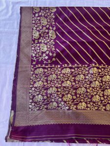 Womens Leheriya Print&amp;elephant Motife Silk Saree