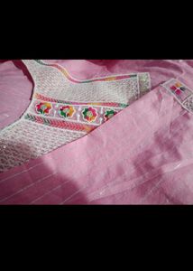 Elegant Pink &amp; Blue Kurta Set