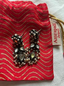 Amrapali silver Earrings With Pearls