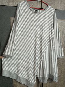 Casual Striped Hem Tunic Top