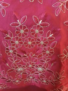 Red Embroidered Kurta