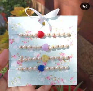 Pearl & Heart Charm Bracelet