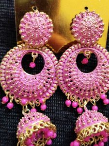 Pink-Golden Earrings
