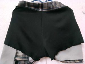 Plaid Mini Skirt with Zipper Detail