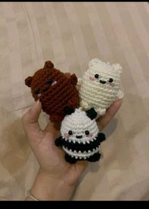 Cute Trio Crocheted Bears