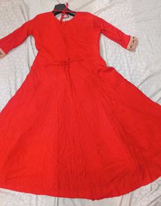 Red Embroidered Anarkali Dress
