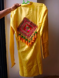 YELLOW KURTA(SIZE-S)
