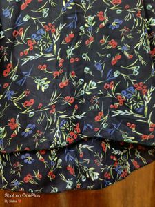 Black Colour Floral Print Fancy Top