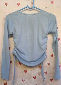 Cute Light Blue Long Sleeve Top