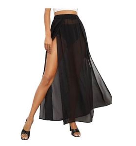 sexy  Sheer Front Slit Beach Skirt