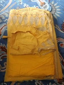 Yellow Embroidered Saree