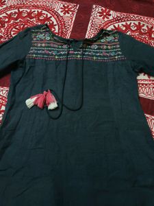 Grey Embroidered Anarkali Kurti
