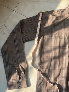 Brown Plaid Casual Shirt