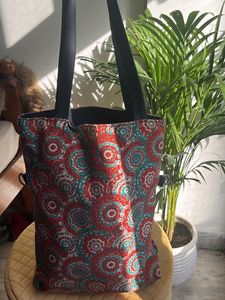 ETHNIC ORANGE TOTE BAG
