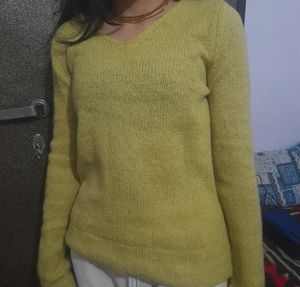 Lime Green Stylish Sweater Top