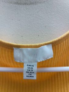 Cute Yellow Ribbed Top