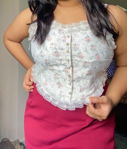 Cottagecore Sweetheart Neckline Top