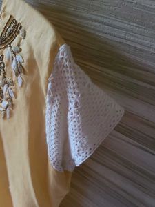 Silk kurta with handwork