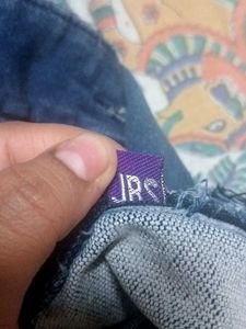 Solid Blue Stretchable Skinny Ripped Jeans