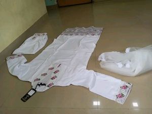 White  Pakistani kurta set all size🛒❤️💕