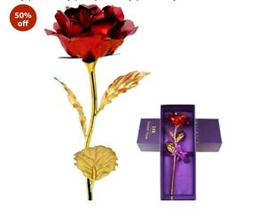 24K Gold Dipped Red Rose with Gift Box