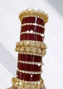 Bridal Maroon Chura Set