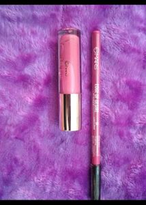 Combo Of Makeup Brush Set And Lipstick+Lipliner
