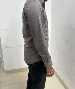 Twills Gray Casual Button-Down Shirt