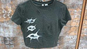 H&amp;M limited Edition Designed Cropped Tshirt