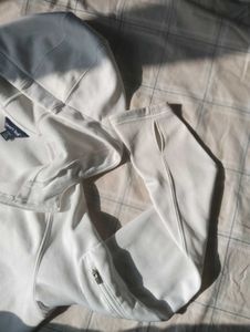 White Zip-Up Active Jacket