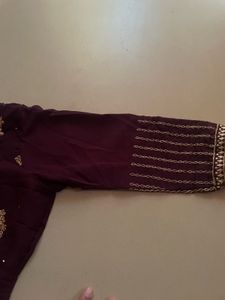 Purple &amp; Gold Embellished Fabric