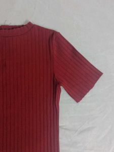 Maroon Basic Top