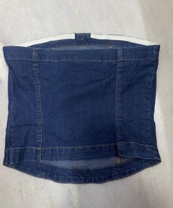 Denim Button-Down Tube Top
