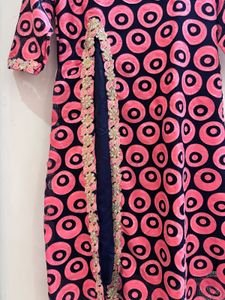 Pink &amp; Navy Kurta