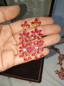 Pink Kundan Necklace Set