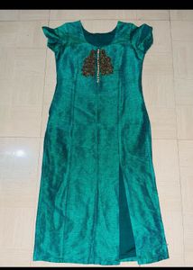 NEW Teal &amp; Gold Embroidered Kurta Set