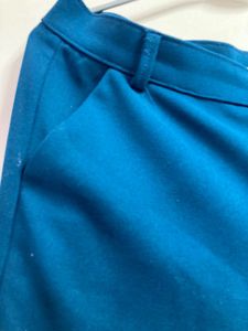 Teal And Pink Wide Leg Trousers